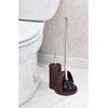 image:imageiDesign Slim Toilet Bowl Brush and Holder for Bathroom Storage  WhiteBrushed Stainless Steel 1 x Toilet Brush  Bathroom StorageDark Brown