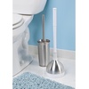 image:imageiDesign Slim Toilet Bowl Brush and Holder for Bathroom Storage  WhiteBrushed Stainless Steel 1 x Toilet Brush  Bathroom StorageWhite