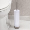 image:imageiDesign Slim Toilet Bowl Brush and Holder for Bathroom Storage  WhiteBrushed Stainless Steel 1 x Toilet Brush  Bathroom StorageWhite