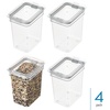 image:imageiDesign Small Food Storage Bin with Airtight Lid for Kitchen or Pantry Storage  Set of 4  ClearPack of 4