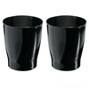 image:imageiDesign Small Round Bathroom Trash Can  Ideal for Bathroom or Office Set of 4 Black Made in USABlack