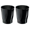 image:imageiDesign Small Round Bathroom Trash Can  Ideal for Bathroom or Office Set of 4 Black Made in USABlack