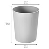 image:imageiDesign Small Round Bathroom Trash Can  Ideal for Bathroom or Office Set of 4 Black Made in USAGrey Fluted