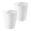 image:imageiDesign Small Round Bathroom Trash Can  Ideal for Bathroom or Office Set of 4 Black Made in USAWhite
