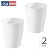 image:imageiDesign Small Round Bathroom Trash Can  Ideal for Bathroom or Office Set of 4 Black Made in USAWhite