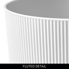 image:imageiDesign Small Round Bathroom Trash Can  Ideal for Bathroom or Office Set of 4 Black Made in USAWhite Fluted
