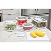 image:imageiDesign Small Round Fridge Produce Bin with Removable Drainage Tray and Lid  Set of 4  ClearPack of 1