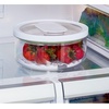 image:imageiDesign Small Round Fridge Produce Bin with Removable Drainage Tray and Lid  Set of 4  ClearPack of 1