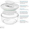 image:imageiDesign Small Round Fridge Produce Bin with Removable Drainage Tray and Lid  Set of 4  ClearPack of 1