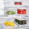 image:imageiDesign Small Round Fridge Produce Bin with Removable Drainage Tray and Lid  Set of 4  ClearPack of 1