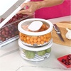 image:imageiDesign Small Round Fridge Produce Bin with Removable Drainage Tray and Lid  Set of 4  ClearPack of 2