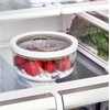 image:imageiDesign Small Round Fridge Produce Bin with Removable Drainage Tray and Lid  Set of 4  ClearPack of 2