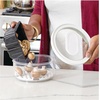 image:imageiDesign Small Round Fridge Produce Bin with Removable Drainage Tray and Lid  Set of 4  ClearPack of 4