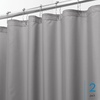 image:imageiDesign Solid Polyester Shower Curtain Sand Brown  12 Reinforced ButtonholesGrey