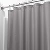 image:imageiDesign Solid Polyester Shower Curtain Sand Brown  12 Reinforced ButtonholesGrey
