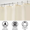 image:imageiDesign Solid Polyester Shower Curtain Sand Brown  12 Reinforced ButtonholesSand