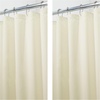image:imageiDesign Solid Polyester Shower Curtain Sand Brown  12 Reinforced ButtonholesSand