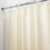 image:imageiDesign Solid Polyester Shower Curtain Sand Brown  12 Reinforced ButtonholesSand