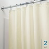 image:imageiDesign Solid Polyester Shower Curtain Sand Brown  12 Reinforced ButtonholesSand