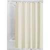 image:imageiDesign Solid Polyester Shower Curtain Sand Brown  12 Reinforced ButtonholesSand