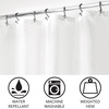image:imageiDesign Solid Polyester Shower Curtain Sand Brown  12 Reinforced ButtonholesWhite