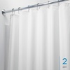 image:imageiDesign Solid Polyester Shower Curtain Sand Brown  12 Reinforced ButtonholesWhite