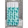 image:imageiDesign Splish Splash PEVA Bathroom Shower Curtain 72 x 72 Inches  White and Blue  12 Rustproof Metal GrommetsScales