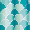 image:imageiDesign Splish Splash PEVA Bathroom Shower Curtain 72 x 72 Inches  White and Blue  12 Rustproof Metal GrommetsScales