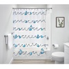 image:imageiDesign Splish Splash PEVA Bathroom Shower Curtain 72 x 72 Inches  White and Blue  12 Rustproof Metal GrommetsSharks