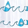 image:imageiDesign Splish Splash PEVA Bathroom Shower Curtain 72 x 72 Inches  White and Blue  12 Rustproof Metal GrommetsSharks
