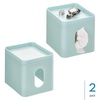 image:imageiDesign Square Tissue Cover for Bathroom Vanity Countertop or Office Set of 2 Soft Aqua Blue Boutique Box