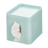 image:imageiDesign Square Tissue Cover for Bathroom Vanity Countertop or Office Set of 2 Soft Aqua Blue Boutique Box
