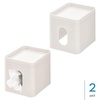 image:imageiDesign Square Tissue Cover for Bathroom Vanity Countertop or OfficeSet of 2Coconut White Boutique Box