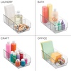 image:imageiDesign Stackable 3Section Divided Storage Bin Clear  For Pantry For Fridge For CabinetPack of 2