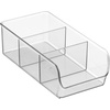 image:imageiDesign Stackable 3Section Divided Storage Bin Clear  For Pantry For Fridge For CabinetPack of 2