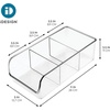 image:imageiDesign Stackable 3Section Divided Storage Bin Clear  For Pantry For Fridge For CabinetPack of 4
