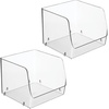 image:imageiDesign Stackable Clear Open Front Storage Bin 2Pack  Easy Access For Kitchen Pantry or CabinetPack of 2