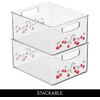 image:imageiDesign Stackable Clear Plastic Bin with Handles 2Pack  Kitchen Organizers and Storage For Fridge and PantryCherries