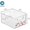 image:imageiDesign Stackable Clear Plastic Bin with Handles 2Pack  Kitchen Organizers and Storage For Fridge and PantryCherries