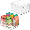 image:imageiDesign Stackable Clear Plastic Bin with Handles 2Pack  Kitchen Organizers and Storage For Fridge and PantryClear