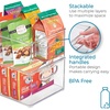 image:imageiDesign Stackable Clear Plastic Bin with Handles 2Pack  Kitchen Organizers and Storage For Fridge and PantryClear