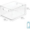 image:imageiDesign Stackable Clear Plastic Bin with Handles 2Pack  Kitchen Organizers and Storage For Fridge and PantryClear