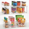 image:imageiDesign Stackable Clear Plastic Bin with Handles 2Pack  Kitchen Organizers and Storage For Fridge and PantryClear