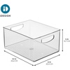 image:imageiDesign Stackable Clear Plastic Bin with Handles 2Pack  Kitchen Organizers and Storage For Fridge and PantryClear