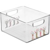 image:imageiDesign Stackable Clear Plastic Bin with Handles 2Pack  Kitchen Organizers and Storage For Fridge and PantryCowgirl
