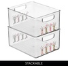 image:imageiDesign Stackable Clear Plastic Bin with Handles 2Pack  Kitchen Organizers and Storage For Fridge and PantryCowgirl