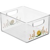 image:imageiDesign Stackable Clear Plastic Bin with Handles 2Pack  Kitchen Organizers and Storage For Fridge and PantrySnail