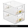 image:imageiDesign Stackable Clear Plastic Bin with Handles 2Pack  Kitchen Organizers and Storage For Fridge and PantrySnail