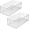 image:imageiDesign Stackable Clear Plastic Extra Long Storage Bin 2Pack  Organizer for Kitchen Cabinet or PantryPack of 2