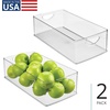 image:imageiDesign Stackable Clear Plastic Extra Long Storage Bin 2Pack  Organizer for Kitchen Cabinet or PantryPack of 2